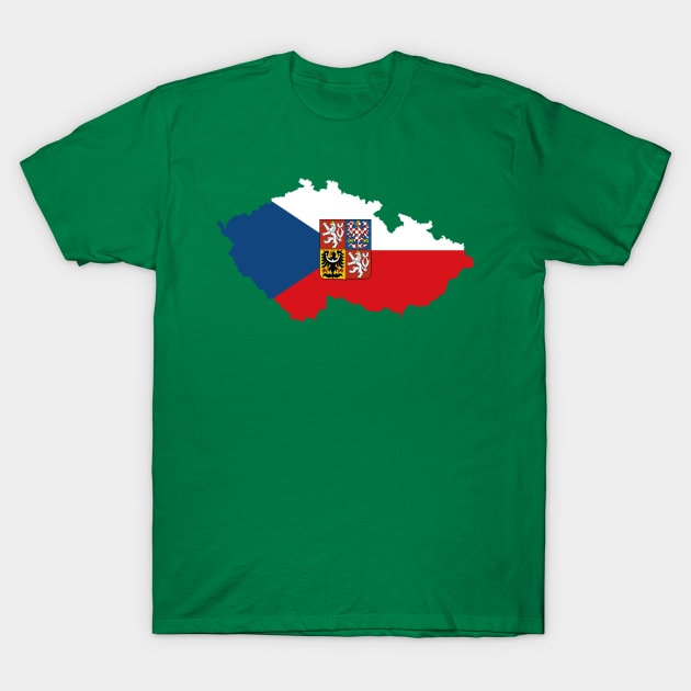 Czechia Flag Map T-Shirt by Historia